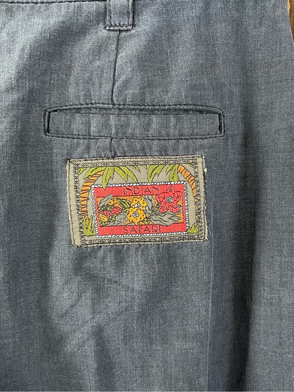 Vintage 1990's Catalina Cotton Safari Tropical Patch Barrel Taper Pants 4 Small - Picture 6 of 13